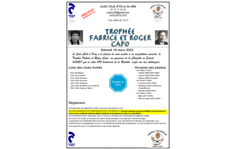 Organisation du Trophée Fabrice et Roger Capo